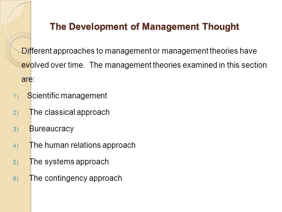 Stages in the History of Development of Management Thought!